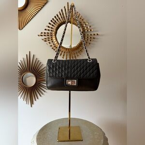 Karl Lagerfeld - Black Agynnes Quilted Shoulder Bag with Chain Strap